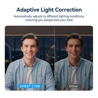 EMEET C100 4K Webcam – External USB Webcam with 66° FOV, Fixed Focus, Built-In Mic & Privacy Cover for Home Office & Meetings