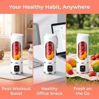 Best portable blender shown for post-workout boosts, healthy office snacks, and fresh on-the-go drinks.