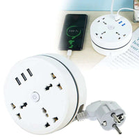 Power strip with USB ports for fast charging multiple devices at home or office.