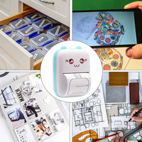 Bluetooth label printer used for organizing storage, capturing designs, and documenting creative projects.