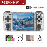 Portable gaming device RG35XX H with 3.5-inch IPS screen and 64GB storage for gaming on-the-go.