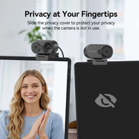 EMEET C100 4K Webcam – External USB Webcam with 66° FOV, Fixed Focus, Built-In Mic & Privacy Cover for Home Office & Meetings