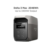 DELTA 3 Max Portable Power Station 2048Wh – Solar Generator with 3400W X-Boost, LiFePO4 Battery, 0-80% in 1.13Hr for Home Backup & RV