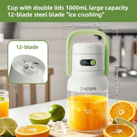 Portable Blender – 33oz Juicer Cup with 500ml Blending Jar, USB-C Rechargeable, 18000 RPM Ice Crushing for Smoothies & Gym