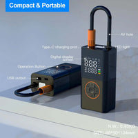 Portable Tire Inflator – Mini Air Compressor with Digital Display and Auto Shut-Off for Car, Bike & Motorcycle
