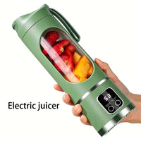 Best portable blender for shakes and smoothies with fruits inside and digital display.