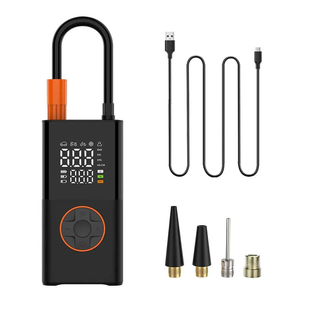 Portable Tire Inflator – Mini Air Compressor with Digital Display and Auto Shut-Off for Car, Bike & Motorcycle