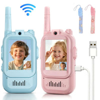 2PCS Video Walkie Talkies for Kids Rechargeable – Toddler Walkie Talkie with HD Camera, 2.0" Screen, Long Range for Camping & Travel, Birthday Gift Ages 3-12
