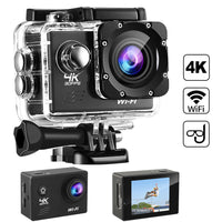 Action camera for extreme sports featuring 4K 30FPS video, Wi-Fi, and compact design for outdoor activities.