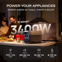 DELTA 3 Max Portable Power Station 2048Wh – Solar Generator with 3400W X-Boost, LiFePO4 Battery, 0-80% in 1.13Hr for Home Backup & RV
