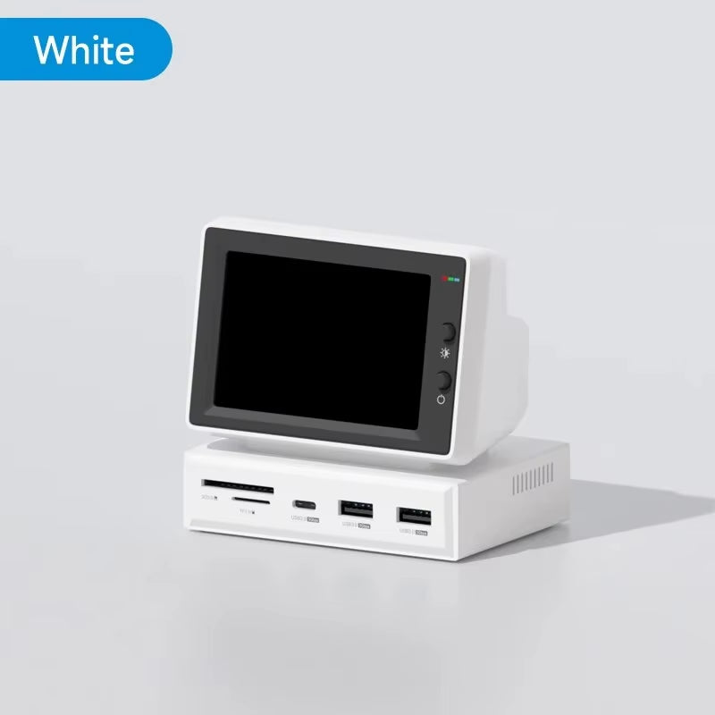 AIDA64 sensor panel on a white base displaying computer performance data in a sleek design.