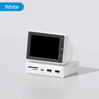 AIDA64 sensor panel on a white base displaying computer performance data in a sleek design.