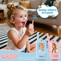 2PCS Video Walkie Talkies for Kids Rechargeable – Toddler Walkie Talkie with HD Camera, 2.0" Screen, Long Range for Camping & Travel, Birthday Gift Ages 3-12