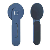 Magnetic phone holder showcasing sleek design with magnetic attachment and folding stand for fast charging.