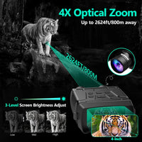 4K Night Vision Goggles for Adults, 10X Infrared Night Vision Binoculars, 40MP Photo and Video Capture, Type-C Rechargeable
