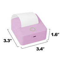 Portable thermal printer in pink design, perfect for creating labels and notes from mobile devices.
